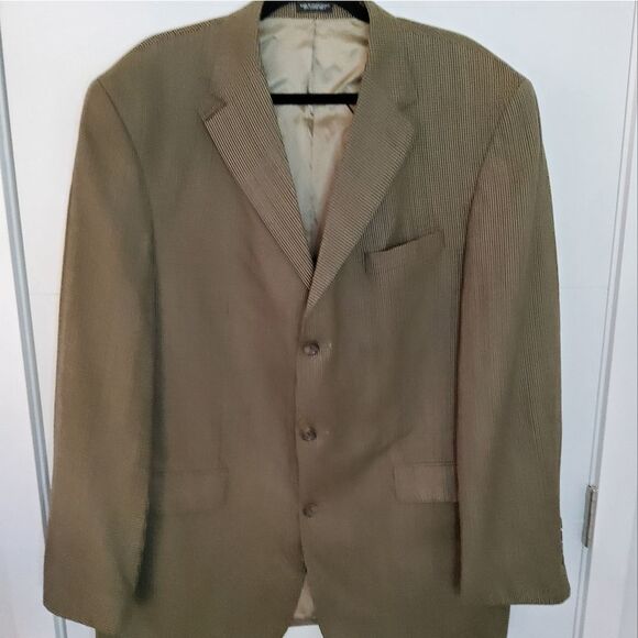 Oscar De La Renta Men's Vintage Wool Houndstooth Jacket Blazer Size 44L/XL(long) - Picture 1 of 12